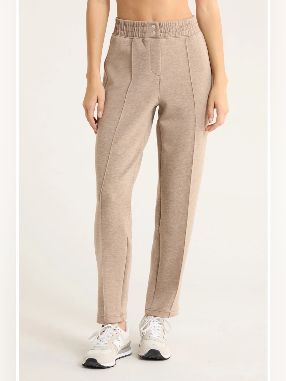 SPANX Air Essentials Brushed slim Straight Pants Birch Heather NEW